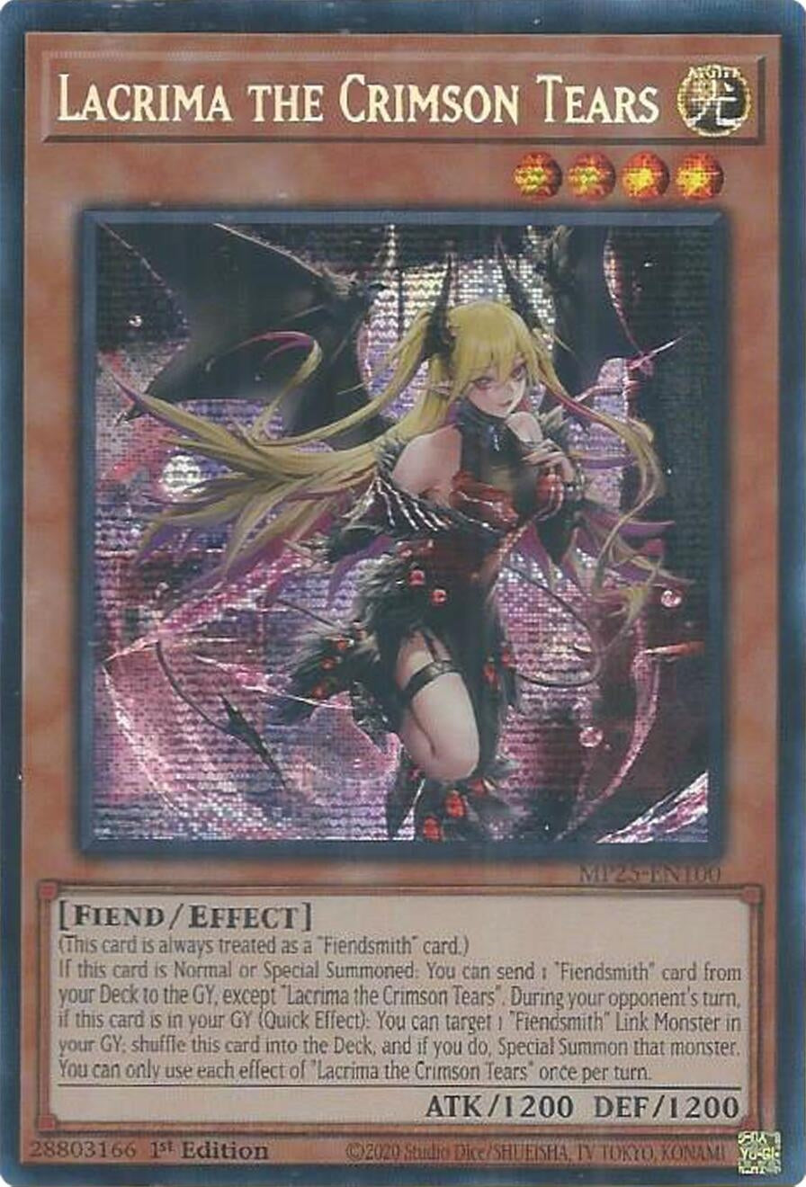 Lacrima the Crimson Tears (MP25-EN100)  Prismatic Secret Rare