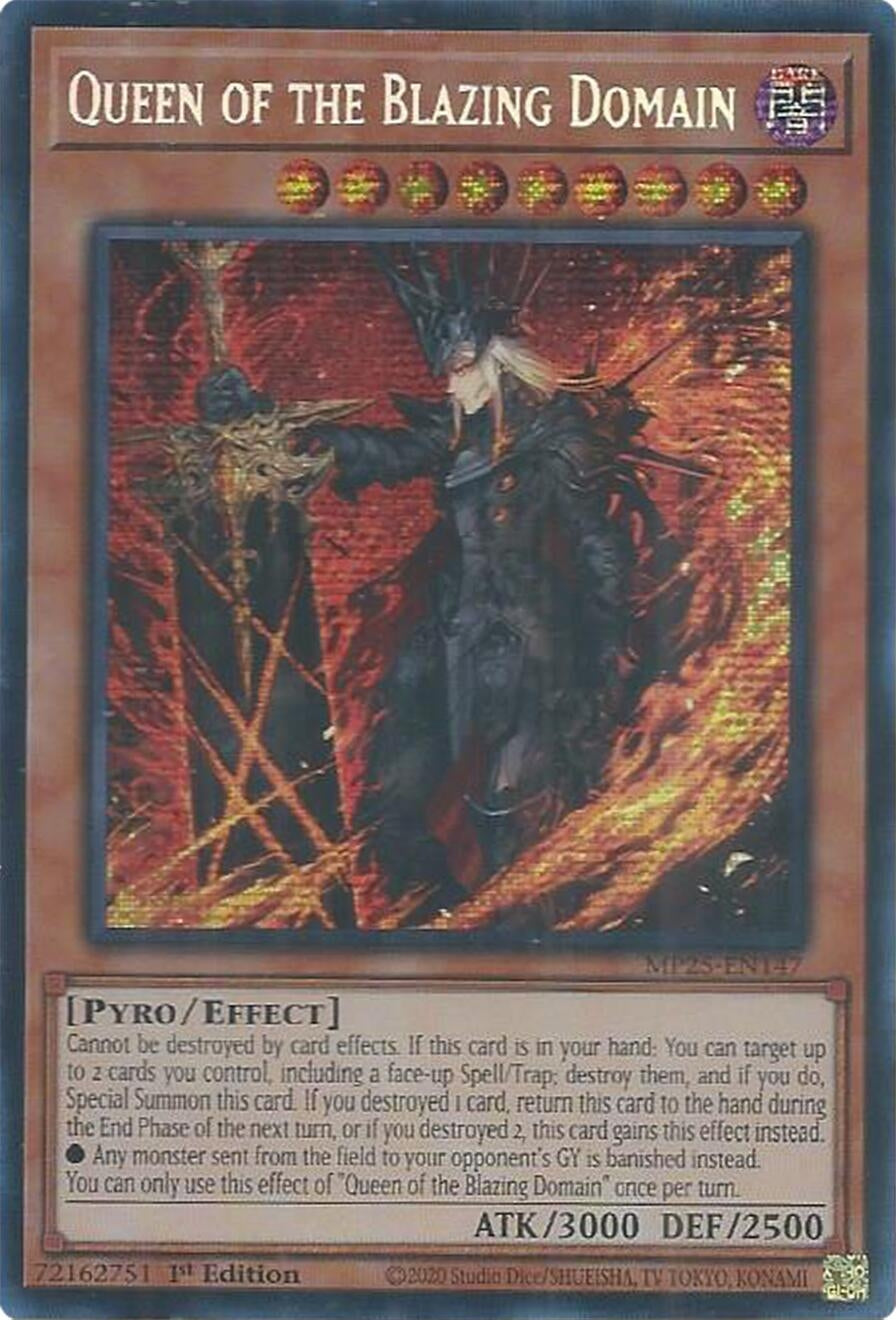 Queen of the Blazing Domain (MP25-EN147)  Prismatic Secret Rare