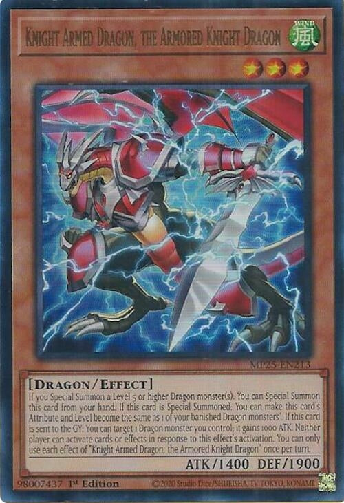 Knight Armed Dragon, the Armored Knight Dragon (MP25-EN213)  Ultra Rare