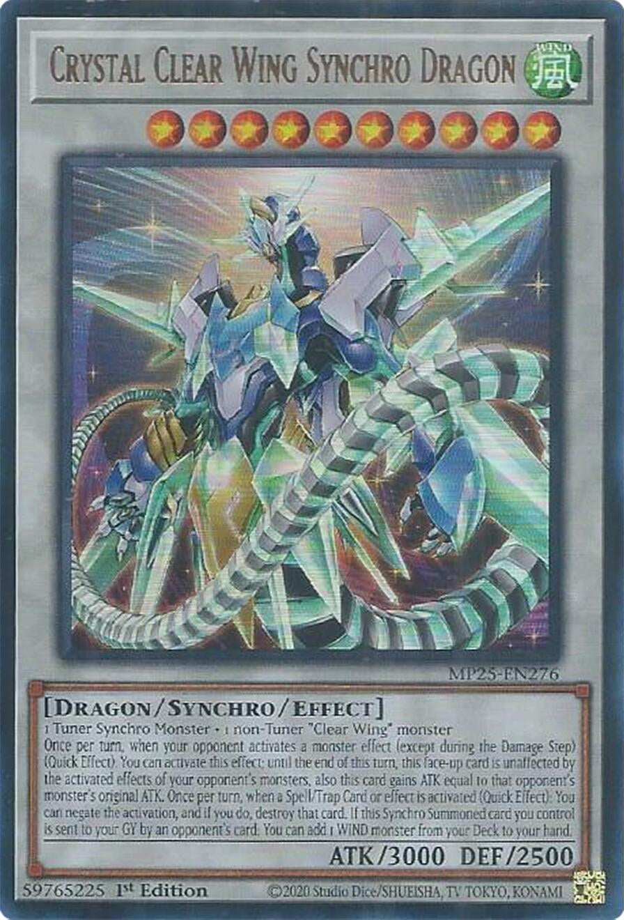 Crystal Clear Wing Synchro Dragon (MP25-EN276)  Ultra Rare