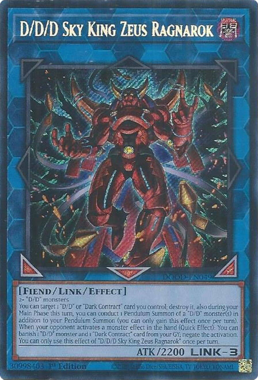 D/D/D Sky King Zeus Ragnarok (DOOD-EN049)  Secret Rare