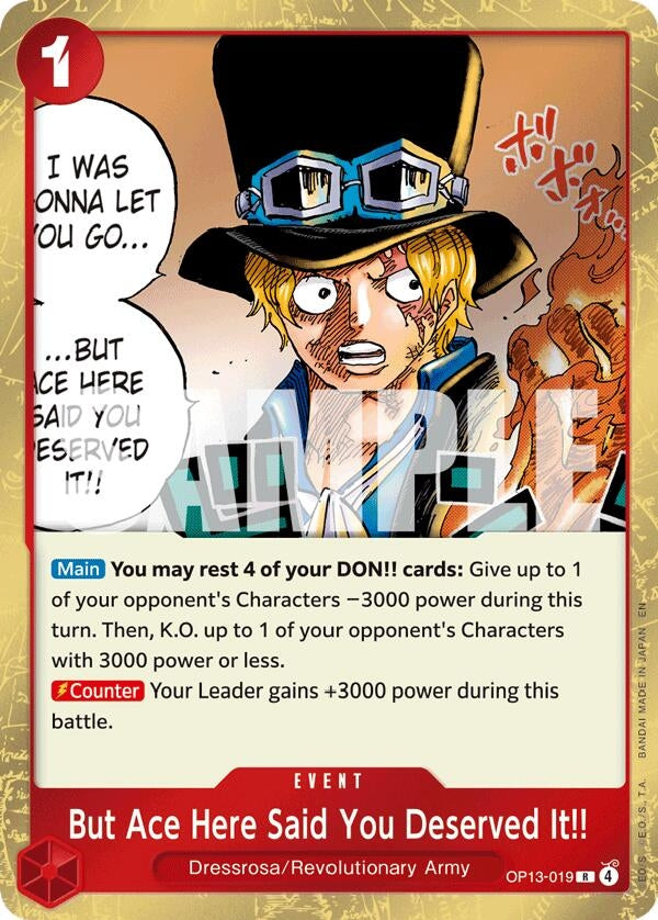 (OP13-019) But Ace Here Said You Deserved It!! - Rare
