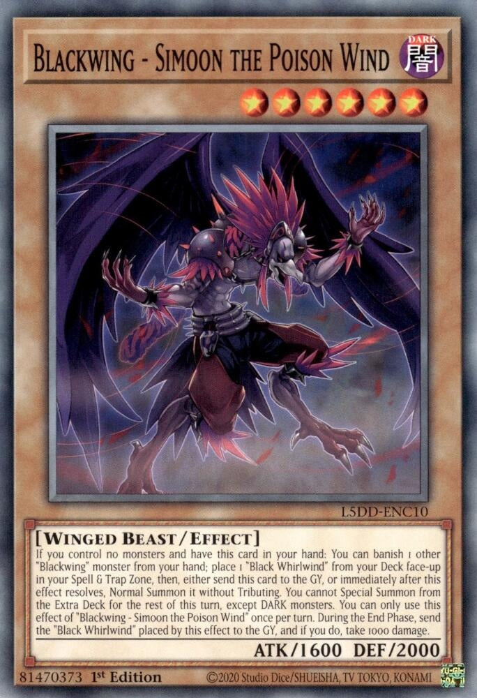 Blackwing - Simoon the Poison Wind (L5DD-ENC10)  Common