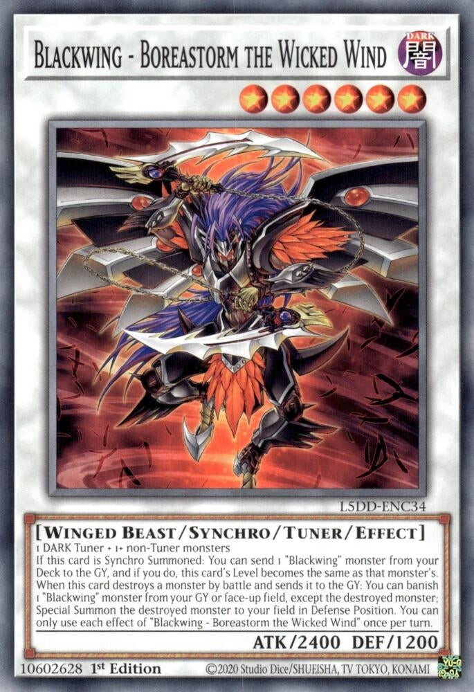 Blackwing - Boreastorm the Wicked Wind (L5DD-ENC34)  Common