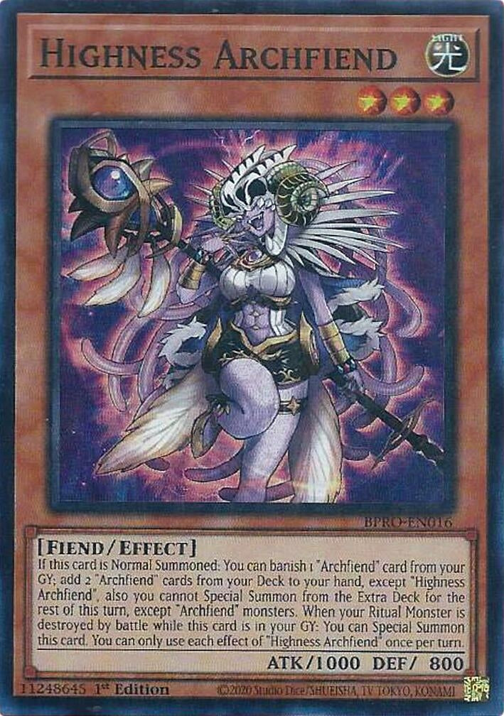 Highness Archfiend (BPRO-EN016)  Super Rare