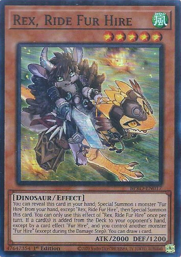 Rex, Ride Fur Hire (BPRO-EN017)  Super Rare
