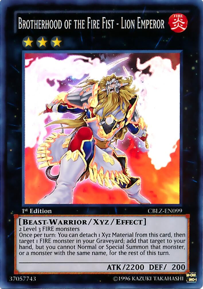 Brotherhood of the Fire Fist - Lion Emperor (CBLZ-EN099) Super Rare