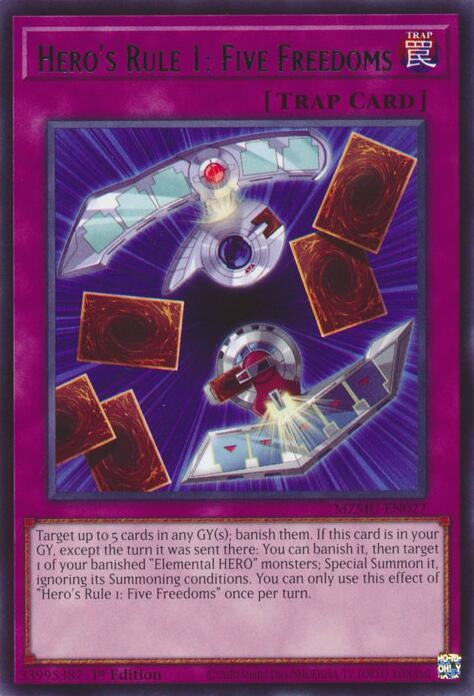 Hero's Rule 1: Five Freedoms (MZMU-EN027)  Rare