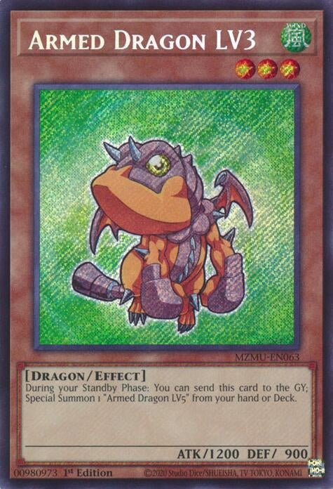 Armed Dragon LV3 (MZMU-EN063)  Secret Rare