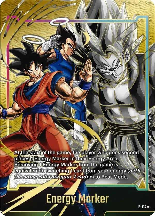 (E-114) Energy Marker - Son Goku & Vegeta (Gold)