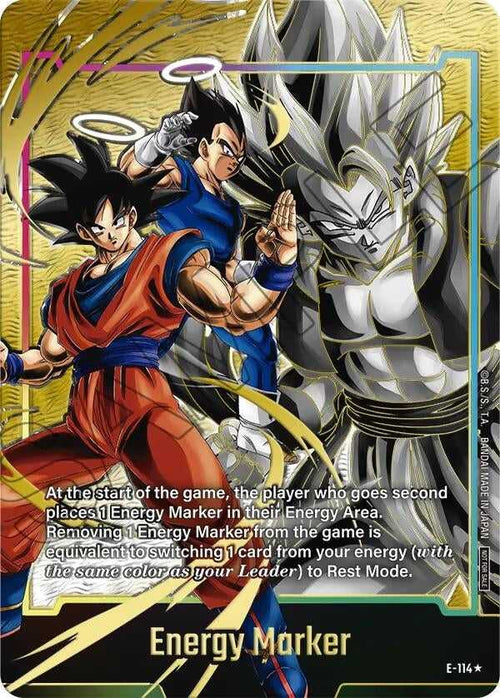 (E-114) Energy Marker - Son Goku & Vegeta (Gold)