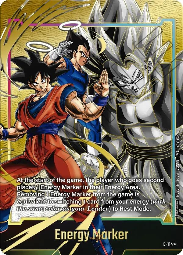 (E-114) Energy Marker - Son Goku & Vegeta (Gold)