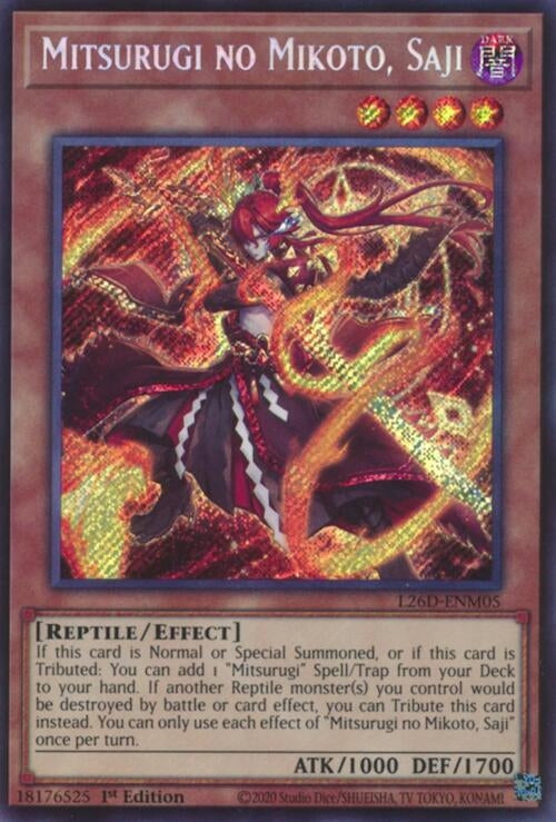 Mitsurugi no Mikoto, Saji  (L26D-ENM05)  Secret Rare