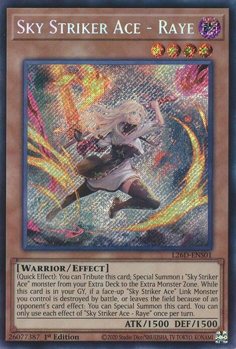 Sky Striker Ace - Raye (Alternate Art)  (L26D-ENS01)  Secret Rare