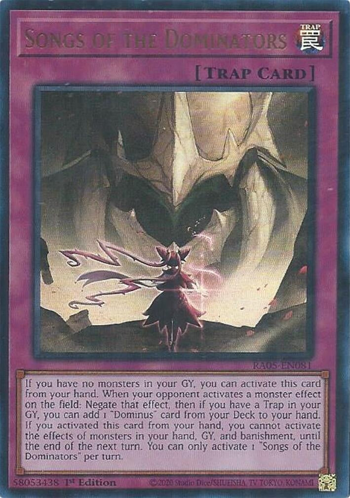 Songs of the Dominators (RA05-EN081) Ultra Rare