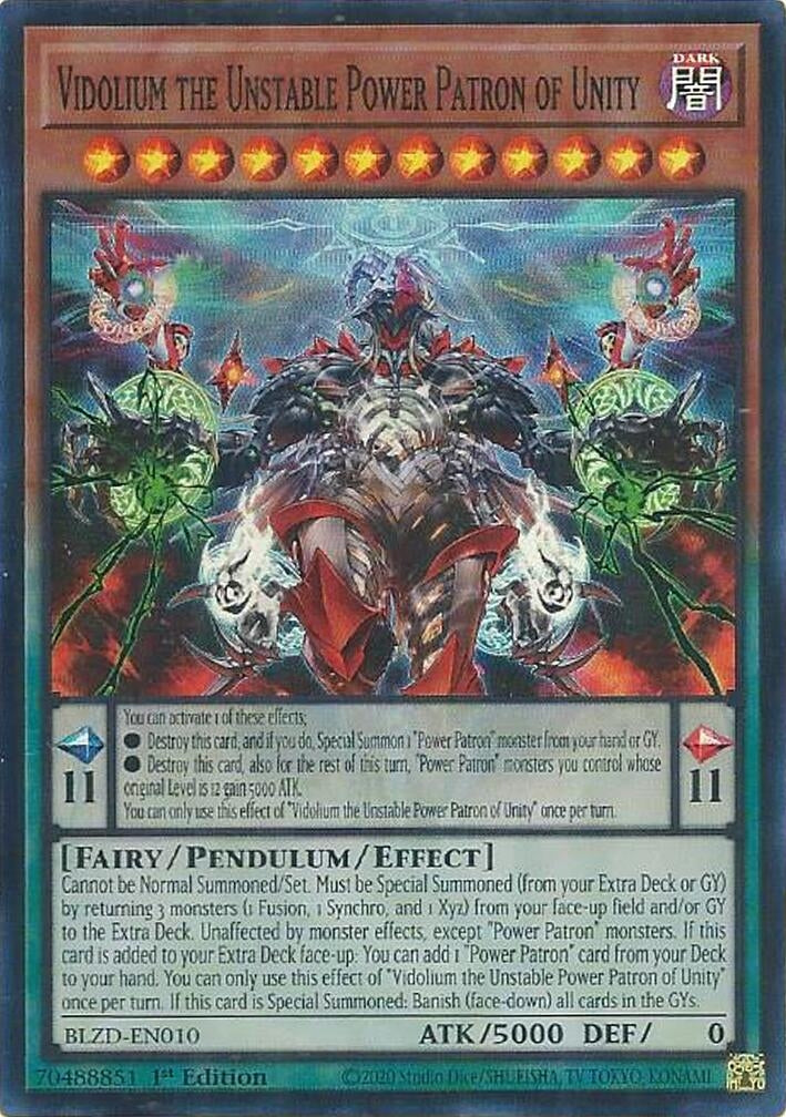 Vidolium the Unstable Power Patron of Unity (BLZD-EN010) Super Rare