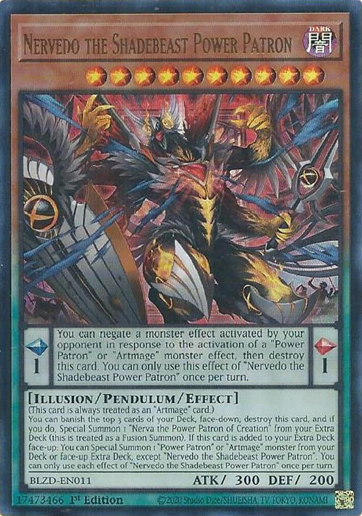 Nervedo the Shadebeast Power Patron (BLZD-EN011) Ultra Rare