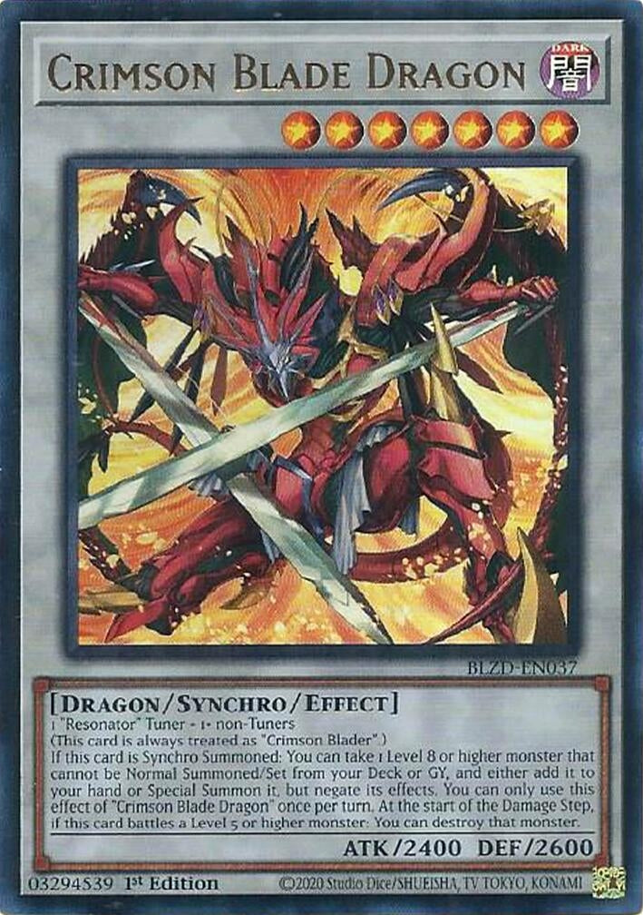 Crimson Blade Dragon (BLZD-EN037) Ultra Rare