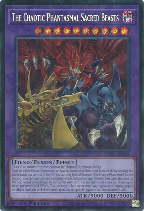 The Chaotic Phantasmal Sacred Beasts (CORI-EN029) Secret Rare [PREORDER - Llegada: 11/08]
