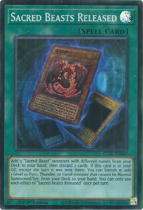 Sacred Beasts Released (CORI-EN047) Super Rare [PREORDER - Llegada: 11/08]