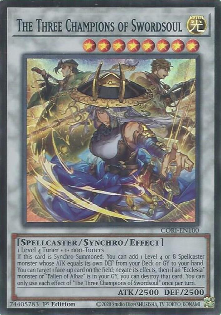 The Three Champions of Swordsoul (CORI-EN100) Super Rare [PREORDER - Llegada: 11/08]