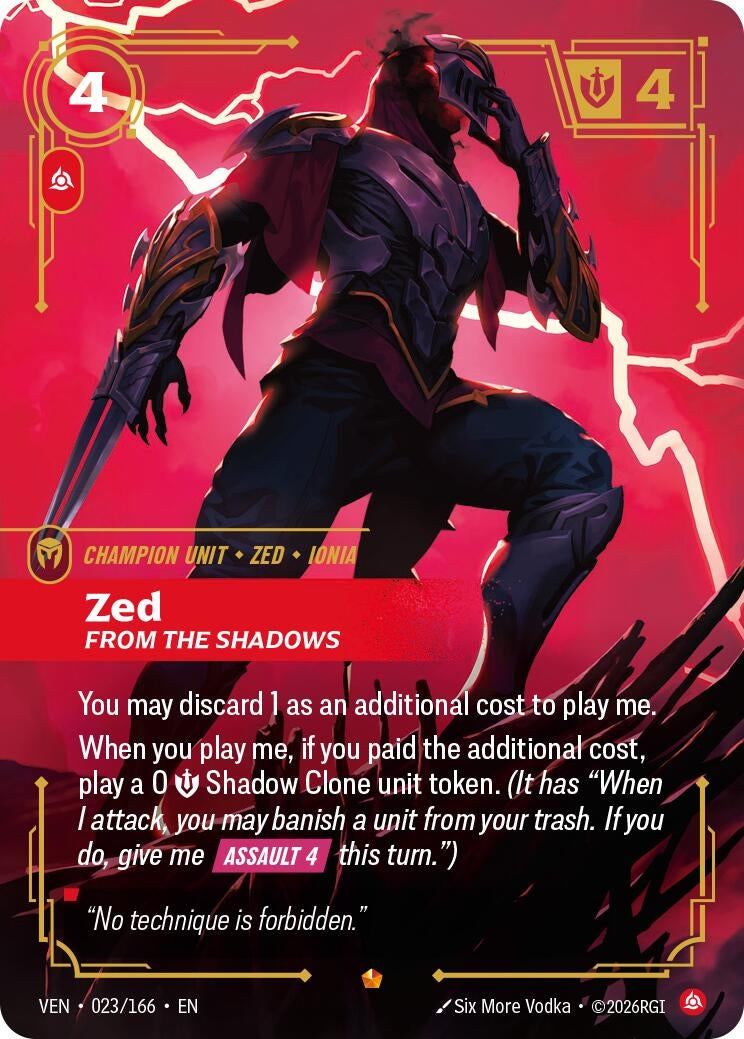 (VEN-023/166) Zed, From the Shadows - Epic