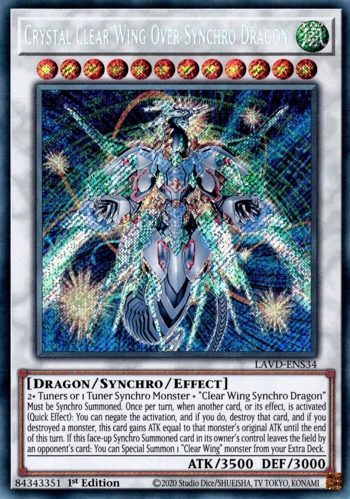 Crystal Clear Wing Over Synchro Dragon (LAVD-ENS34) Secret Rare [PREORDER - Llega antes del 13/09]