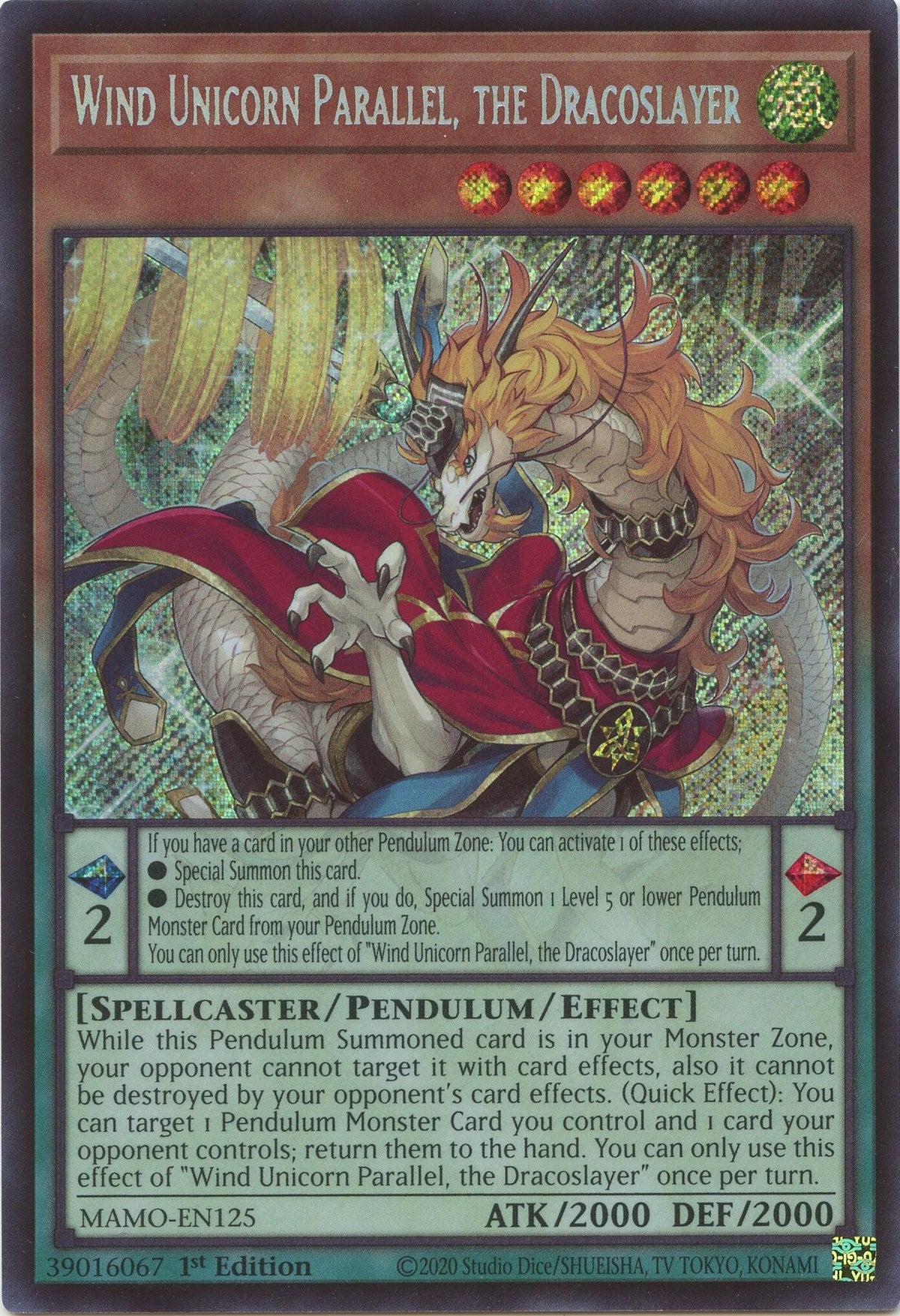 Wind Unicorn Parallel, the Dracoslayer (MAMO-EN125) Ultra Rare
