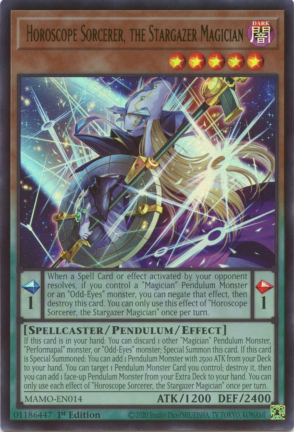 Horoscope Sorcerer, the Stargazer Magician (MAMO-EN014) Ultra Rare