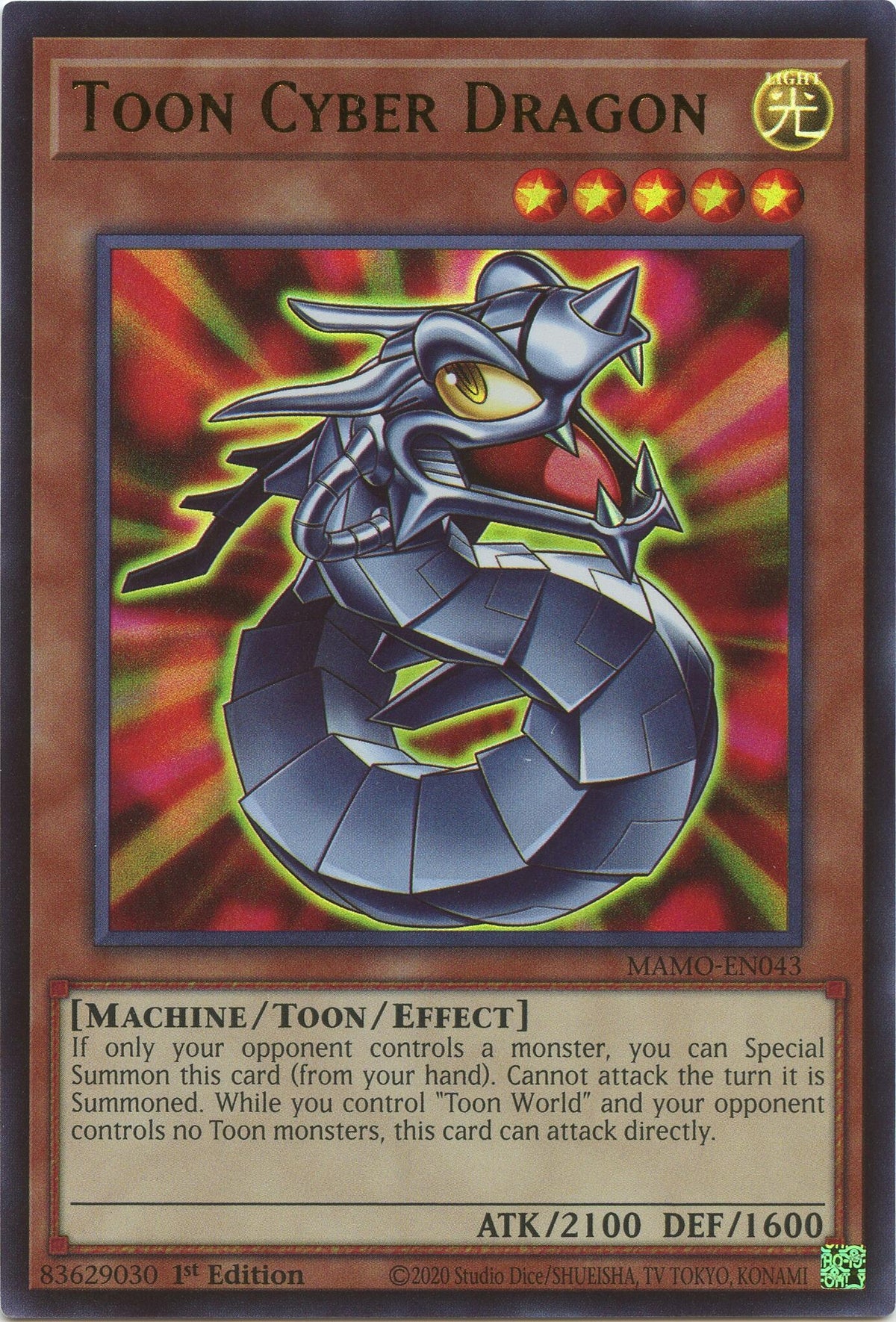 Toon Cyber Dragon (MAMO-EN043) Ultra Rare