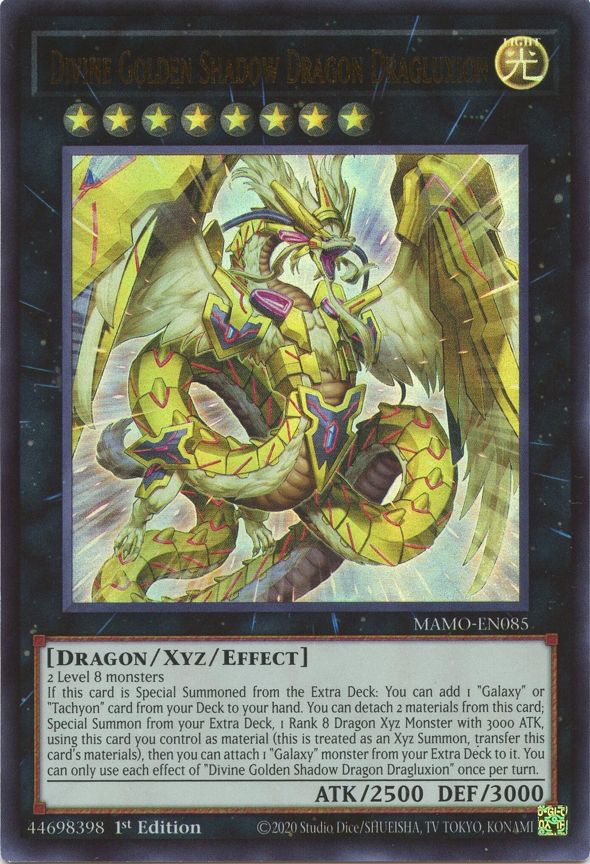 Divine Golden Shadow Dragon Dragluxion (MAMO-EN085) Ultra Rare